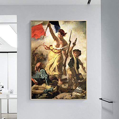 Canvas Print Liberty Leading The People Posters and Prints Wall Art Canvas Painting for Living Room Home Decor 80Cmx120Cm