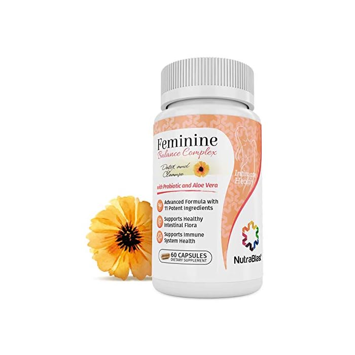 NutraBlast Feminine Balance Complex (60 Capsules) | Vaginal Detox & Cleanse Probiotics | Supports Healthy Intestinal…