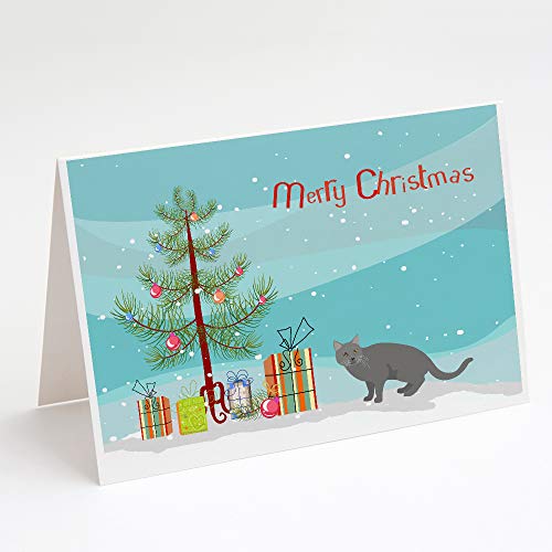 Caroline's Treasures CK4582GCA7P Chartreux #1 Cat Merry Christmas Greeting Card…