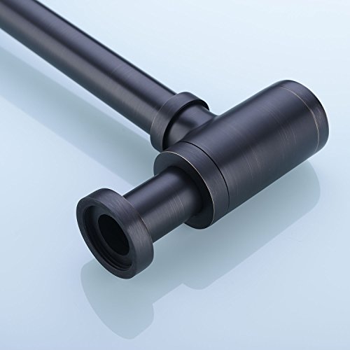 Brass Round Bottle P Trap, Basin Sink Waste Trap Drain Tube Kit Adjustable Height, Oil Rubbed Bronze Finished