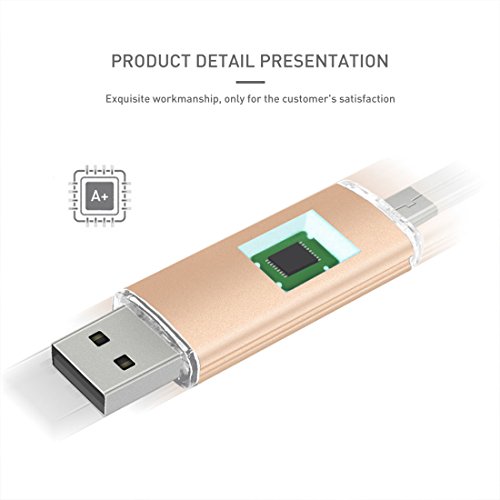 Penobon USB Memory Sticks For Computers Android Flash Drive 32 GB USB Flash Drives Metal USB Thumb Drives Colorful USB Stick Pen Drive 32 GB Water&Shcok Resistant Frosted Champagne Gold - Thumbnail 3