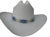 Hat Band or Traditional Bone Choker - #CN-011 - Turquoise & Ivory