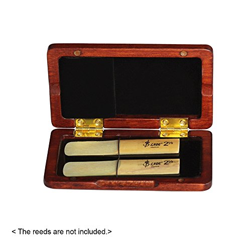 ammoon Solid Wood Reed Case Wooden Holder Box for Tenor/Alto/Soprano