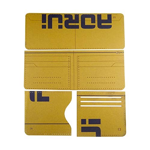 Hanperal 16pcs Clear Acrylic Wallet Pattern Stencil Template Set Leather Acrylic Template Leather Craft DIY Tool
