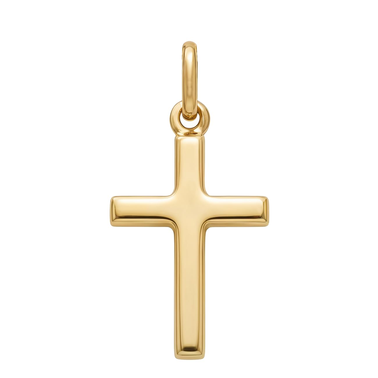 Alexander Castle Small Plain Solid 9ct Gold Cross Necklace Pendant for Women Boys Girls - Cross Charm with Jewellery Gift Box - PENDANT ONLY - 22mm x 12mm