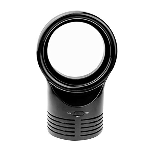 WENYAO Portable Bladeless Fan, Creative Desktop Cooling Fan Mini Personal Air Conditioner Cooler, Suitable for Office/Living Room,Black