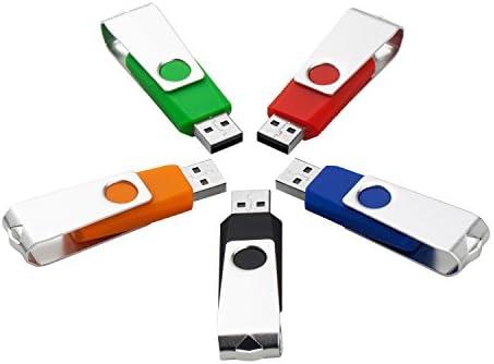 Ufishy Swivel Design 5 Pack 32GB USB Flash Drives, Large Capacity Swivel Thumb Drives, Protection of Data Security, Earthquake Moisture (5 Pack)