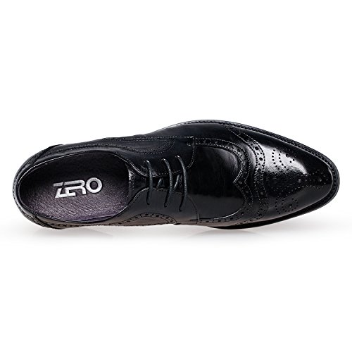 ZRO Men's Formal Modern Wing Tip Brogue Classic Lace Up Oxfords Shoes