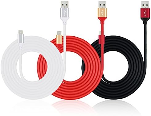 Micro USB Cable, MIVINE 3 Pack 6Ft Extra Long Micro USB 2.0 Data Fast Charging Charger Cable for Galaxy S7 S6 Edge S5 S4 Note 5 4 Tab, HTC One, Sony, ZTE, LG G4 V10 and more Android Devices