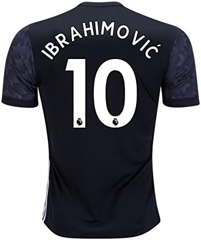ZLATAN IBRAHIMOVIC #10 MANCHESTER UNITED AWAY 17/18 Soccer Jersey Men's Color BLACK/GREY Size L