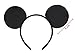 Mickey Mouse Ears Solid Black and Bow Minnie Headband for Boys and Girls Birthday Party or Celebrations Set of 2