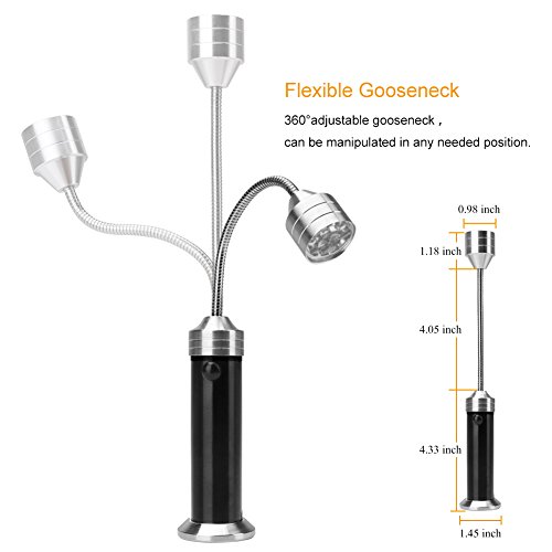 Eletorot Barbecue Grill Light with Magnetic Base,Super-Bright LED BBQ Light-360 Degree Flexible Gooseneck, Super Grill Lights for Any Gas/Charcoal/Electric Grill(2 Pack, 6 Pcs AAA Batteries Included) - Thumbnail 2