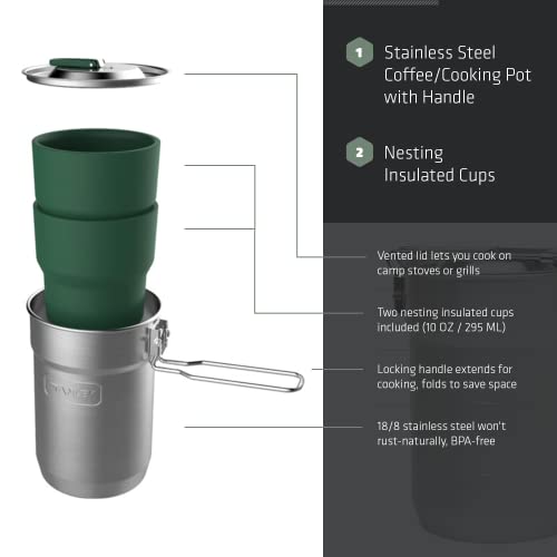 Stanley Adventure Camp Cook Set 24oz Kettle with 2 Ceramic Cups