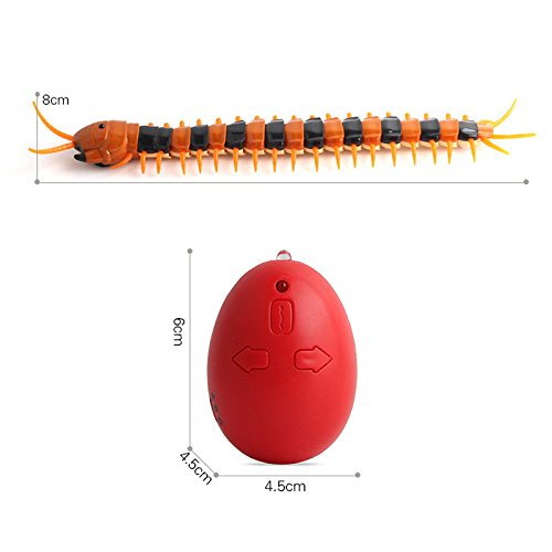 Flykee Funny Simulation Infrared RC Remote Control Scary Creepy Insect Cockroach Toys (Yellow,Centipede) - Thumbnail 3