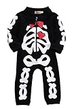 Newborn Infant Baby Boy Girl Warm Tie+Skull Romper Jumpsuit Outfits Clothes (0-6 Months)