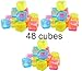 Reusable Plastic Ice Cubes - Colors May Vary (48 cubes)