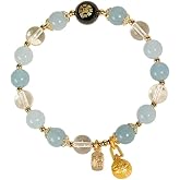 Five Elements Feng Shui Bracelet for Women – Crystal Beaded Energy Bracelet with Imperial Palace-Style Gold-Swallowing Beast, Good Luck, Wealth & Positive Energy