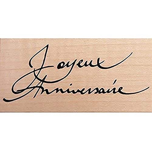 Artemio Tipo E Testo Joyeux Anniversaire Stamp Legno