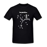 MoonArt Men's The Little Prince White Line Drawing T-Shirt L Black