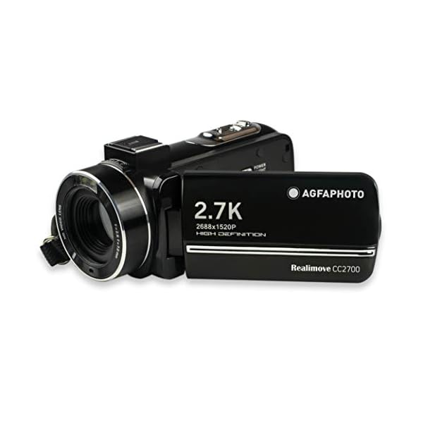 AgfaPhoto Realimove CC2700 Digitaler Camcorder (2,7 K, 24 MP, 3 Zoll Touchscreen, 18 x Zoom, Fernbedienung, Lithium…