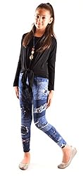 Dinamit Jeans Girls Fun Printed Leggings Denim