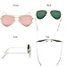 YuFalling Polarized Aviator Sunglasses for Men and Women (gold frame/pink lens, 58)