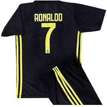 Amazon - 大人用 Cロナウド ユニフォーム 上下セット【2019モデル】 ユベントス アウェイ 黒 ブラック クリスティアーノ クリス ...