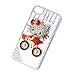 Luxury Rain Shape Crystal Diamond Red Ride Bicycle Hello Kitty White Case Cover for iPhone 4 4S