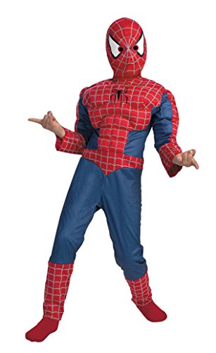 Boys Spiderman Muscle Kids Child Fancy Dress Party Halloween Costume