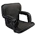 AceLife Stadium Seat Portable Adjustable Reclining Bleacher Chair with Padded Cushion and Armrest with 2 Pockets, Black