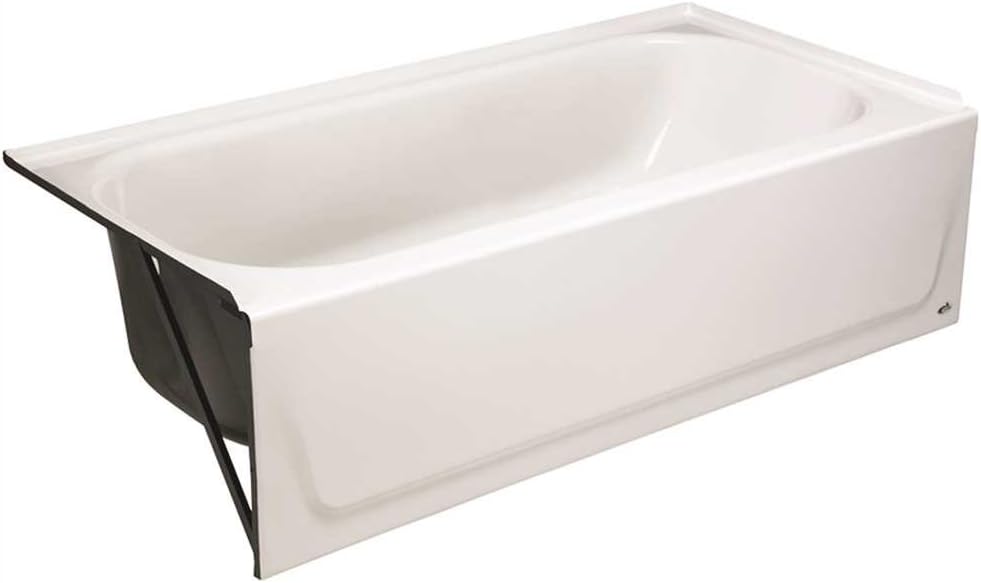 BOOTZ INDUSTRIES 011-2341-00 2477488 Maui Porcelain Enameled Bathtub with Left-Hand Drain, 5', White