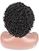 Kalyss 100% Human Hair Afro Short Jerry Curly Wavy Off Black Wigs for Black Women Hand Tied Lace Side L Parting Bouncy Curls Natural Looking Wigs (1B)