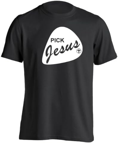 Guitar Pick Jesus Christian Christ Mens Shirt Large Black