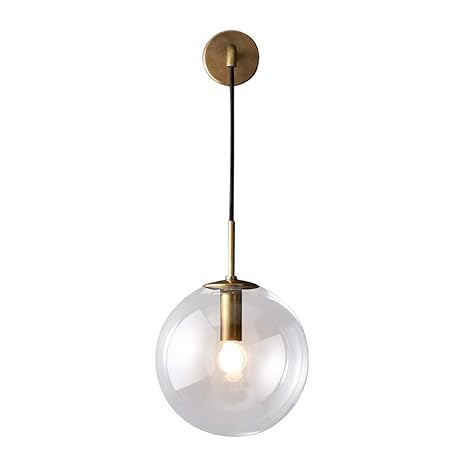 Ting W Industrial Glass Wall Sconce Lighting Adjustable Swing Arm