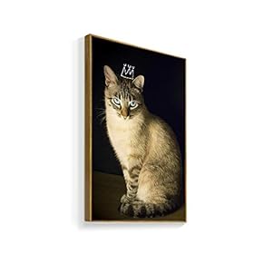 Framed Canvas Wall Art for Living Room, Bedroom Humorous Cat Canvas Prints for Home Decoration Ready to Hanging - 16x24 inches