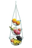 Fox Run 52103 Green 3-Tier Kitchen Hanging Fruit Baskets, 32 Inches