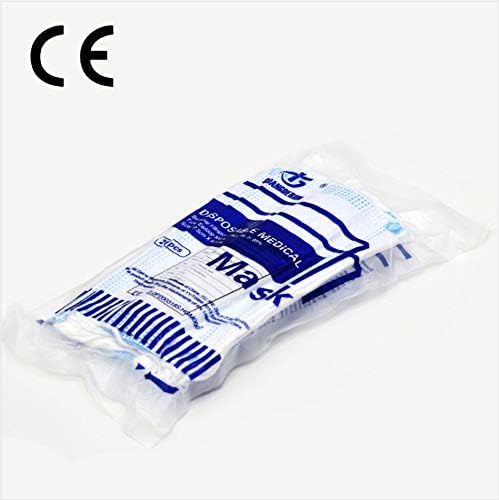 XOOYYY 3 Layers Disposable Face Filter Bacteria Medical Soft Anti Dust-Proof Reusable For Adult Elderly 17.5*9.5Cm-50 Pcs
