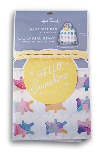 Baby Shower Oversize Plastic Bag with Gift Tag - Teddy Bears - 36 x 56 Inches