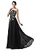 GRACE KARIN Strapless Evening Dresses for Women Chiffon Black Size 8 CL6168-1