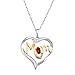 ARTCARVED Mom's Love Colored Birthstone Sterling Silver Pendant Necklace, 18