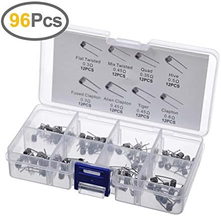 96PCS Prebuilt Coils 8 in 1 Kit for Craft Hobby Use, Kanthal A1 Material Household Wire Set