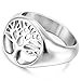 MOWOM Silver Tone Stainless Steel Ring Tree Of Life