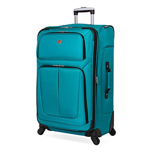 SwissGear Sion Softside Expandable Roller Luggage, Teal, CheckedLarge