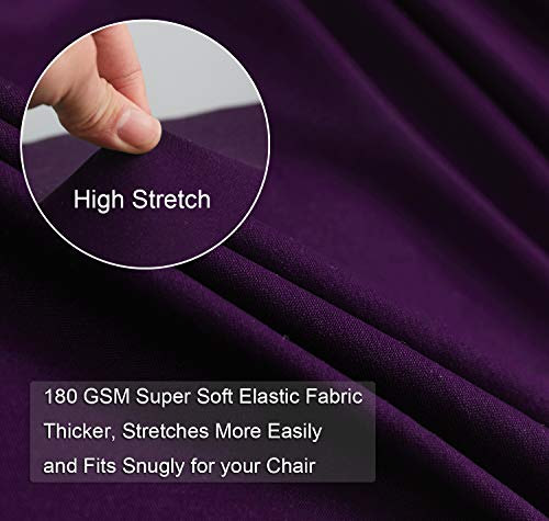 WOMACO Dining Room Bench Covers Stretch Spandex Upholstered Bench Seat Cushion Slipcovers for Kitchen Dining Bench Seat Protector (Purple, Medium) - Thumbnail 3