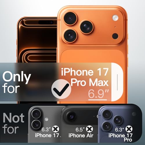 JETech Matte Case for iPhone 17 Pro Max 6.9-Inch, NOT for iPhone 17/17 Pro, Shockproof Military Grade Drop Protection, Frosted Translucent Back Minimalist Phone Cover, Anti-Fingerprint (Orange)