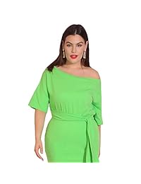 Rebdolls - Mini vestido de cóctel para mujer con corbata en la cintura, tallas más grandes