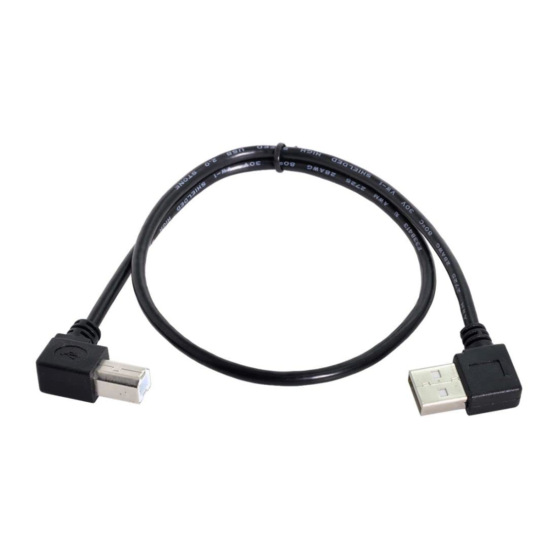 ChenYang Left Angled USB 2.0 A Male to B Male angled 90 degree Printer cable 50cm
