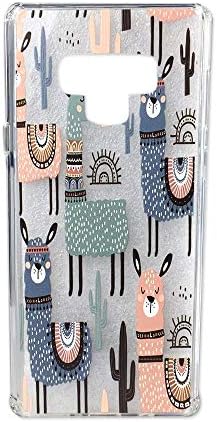 Galaxy Note 9 Case for Girls, Ftonglogy Cute Llama Pattern Painting Clear Flower Design with Air Cushion Shockproof Flexible Bumper Phone Protective Case Cover for The Samsung Galaxy Note 9 (Cactus)