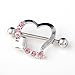 Maggie 1 Pair Chic Crystal Rhinestone Heart Nipple Bar Ring Shield Barbell Body Jewelry