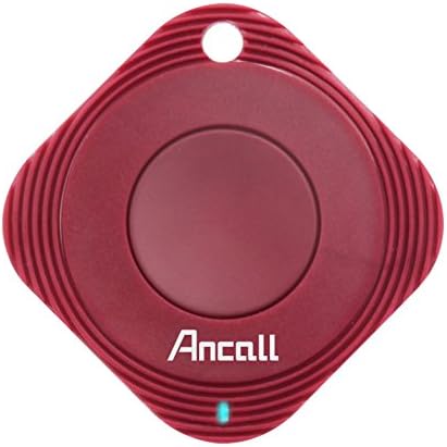 Ancall Smart Tracker, Bluetooth Item Locator, Key finder, Accelerometer Anti-lost Sensor, Camera Trigger, Selfie button, Audio recorder, Music Remote, Wallet Phone Tracker, Replaceable battery (Red)